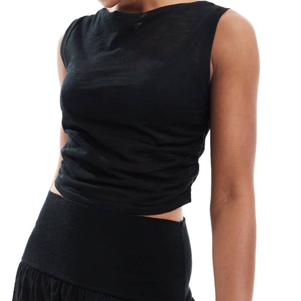 4th and Reckless knit drop waist maxi skirt and tank set in black US4